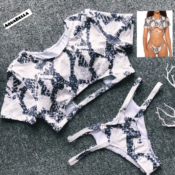 AquaBella Other - Snake print cropped bikini